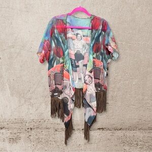 Art of Where Colorful Fringe Kimono